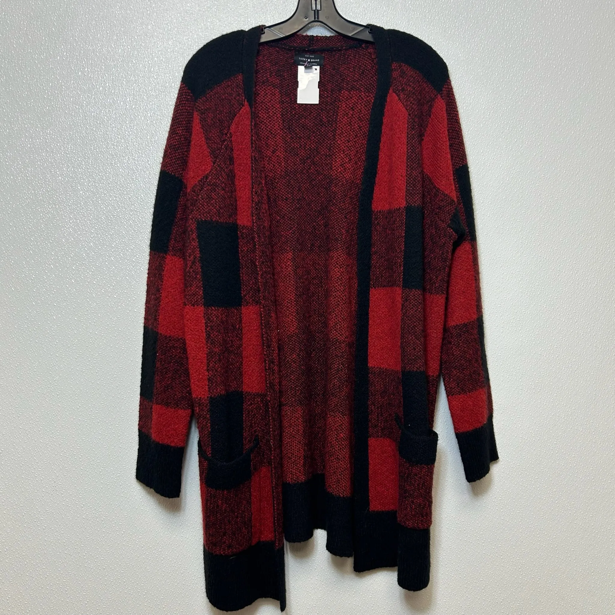 Checked Cardigan Lucky Brand O, Size L