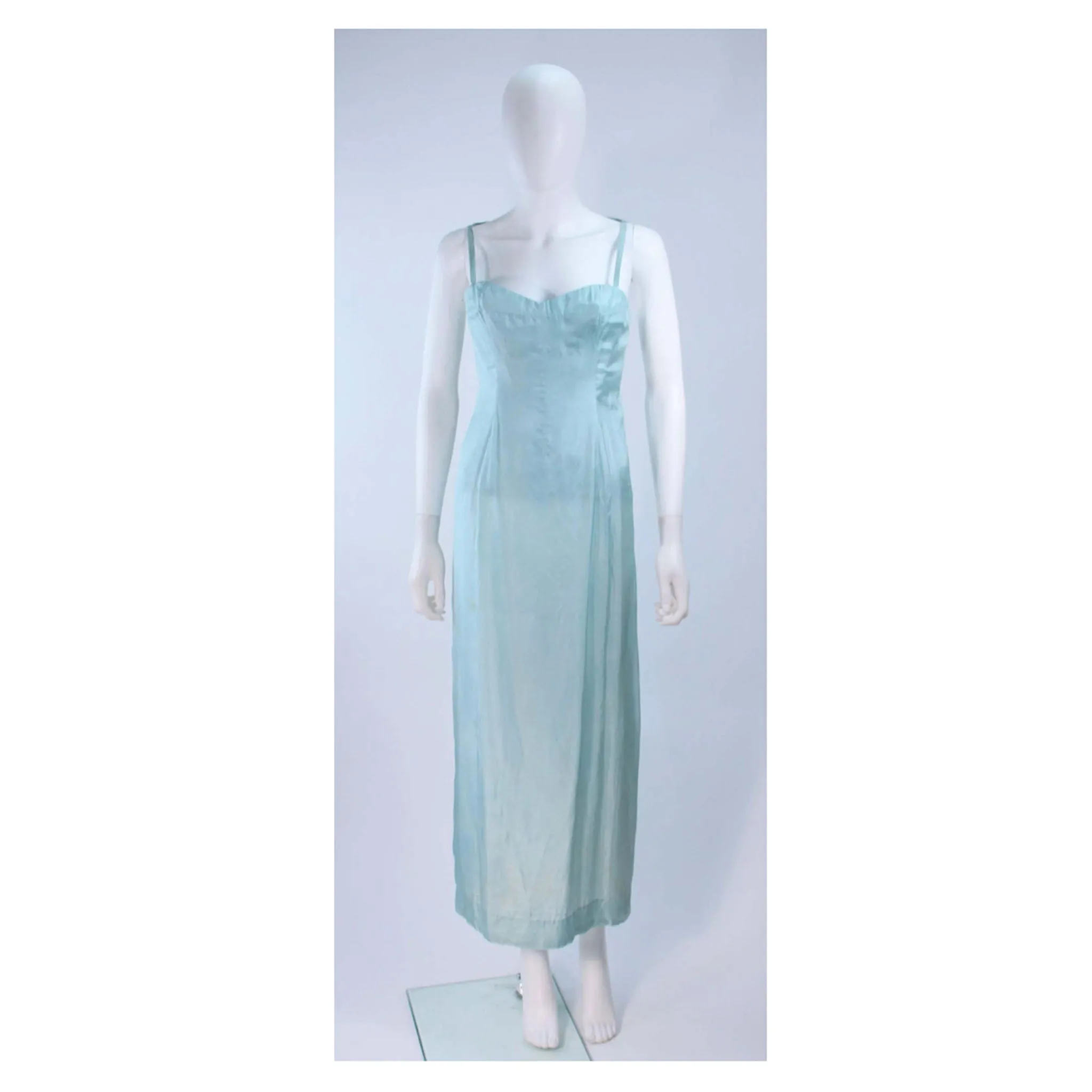 CHRISTIAN DIOR HAUTE COUTURE Aqua Draped Gown Size 0-2