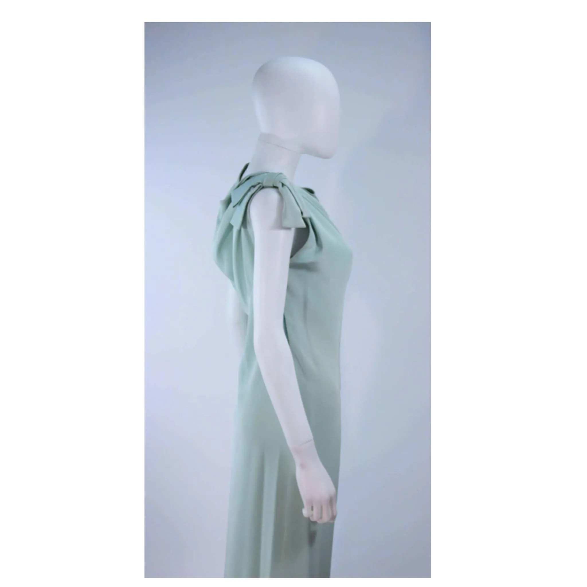 CHRISTIAN DIOR HAUTE COUTURE Aqua Draped Gown Size 0-2