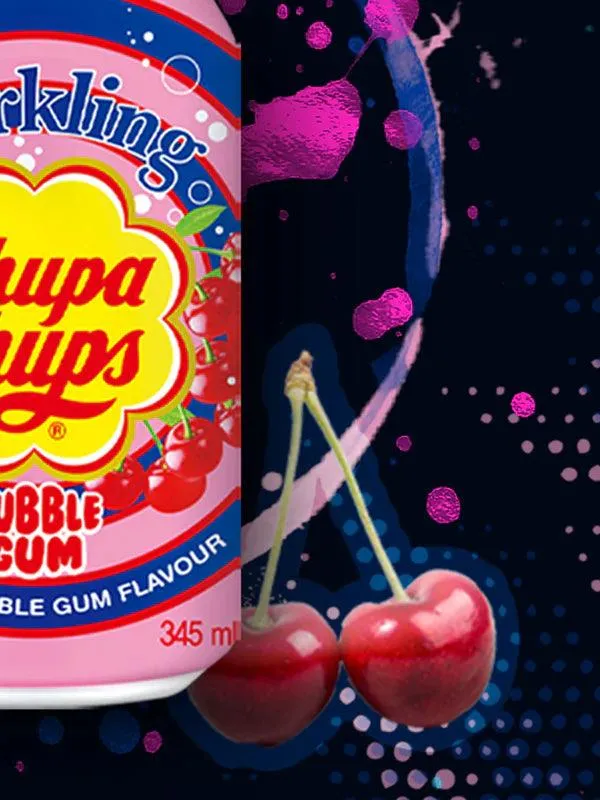 Chupa Chups Cherry Bubble Gum Sparkling Flavour