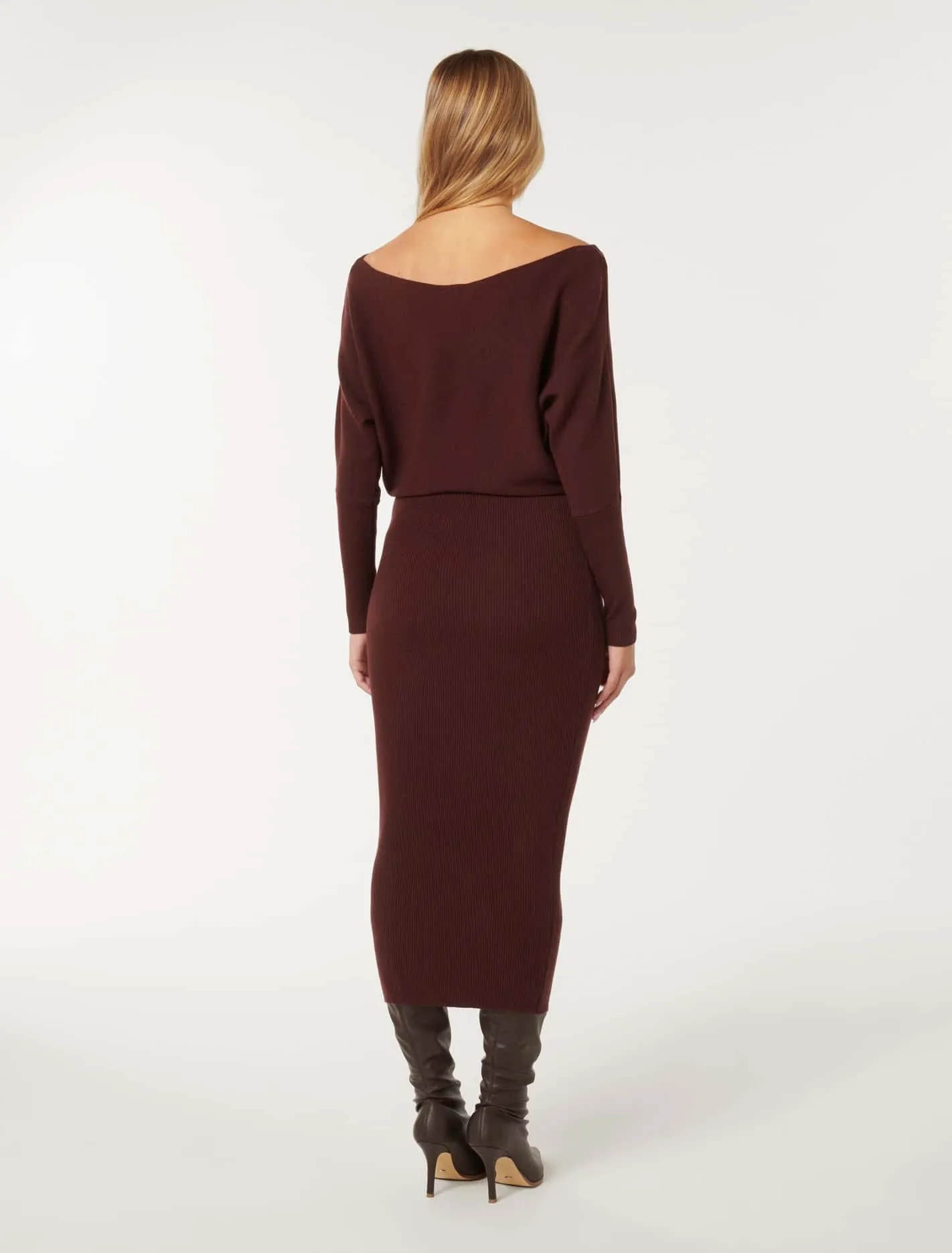 Ciara Tipped Shoulder Midi Dress