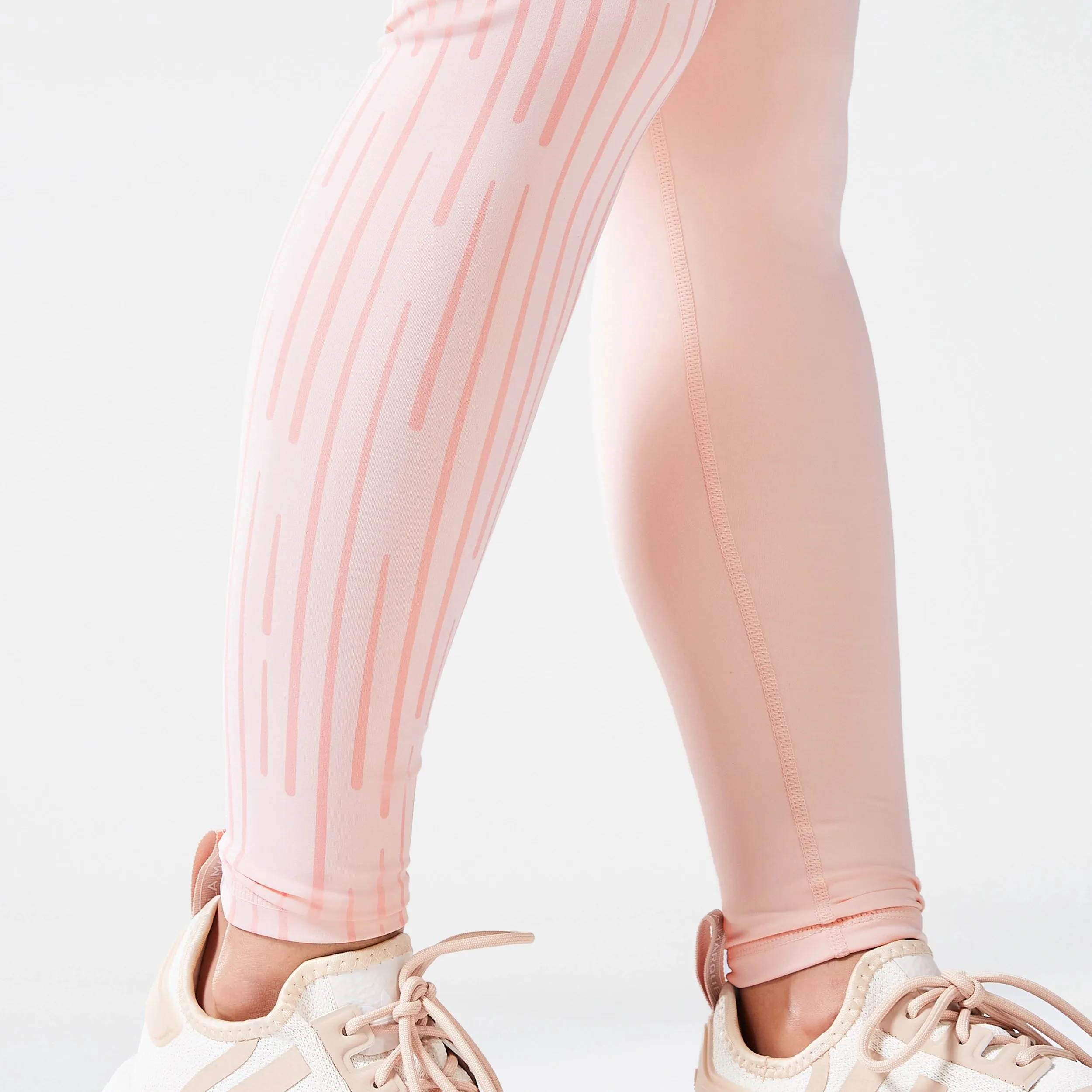 Code Asymmetric Graphic Leggings - Peach Whip