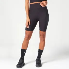 Code Ribbed Biker Shorts - Black