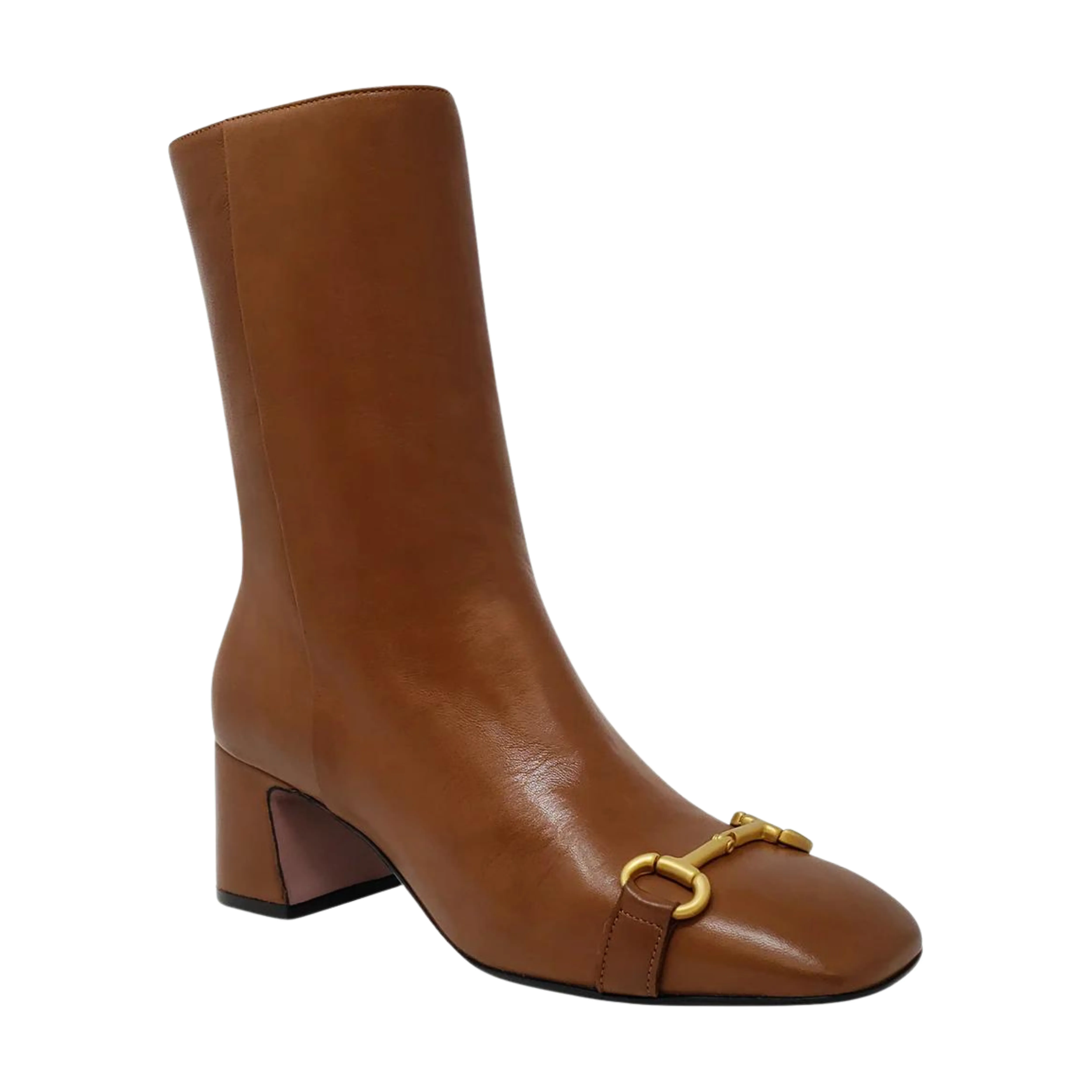 Cognac Leather Back Gold Stripe Boot