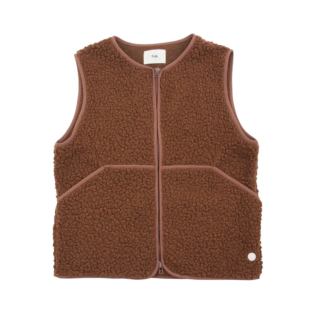 Collarless Puzzle Gilet Wool