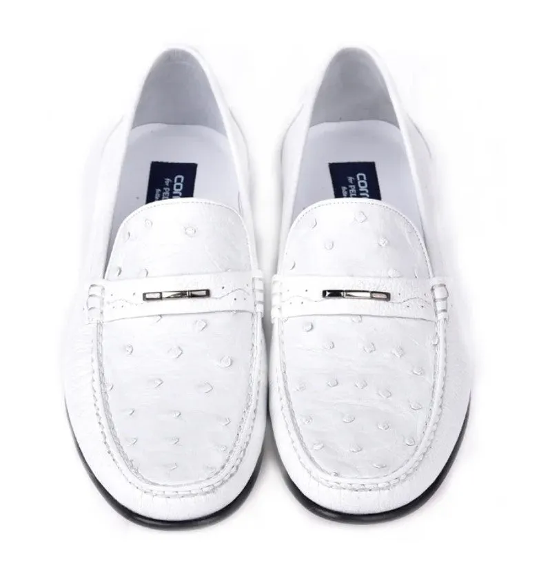 Corrente Style 3898 Ostrich Loafer White