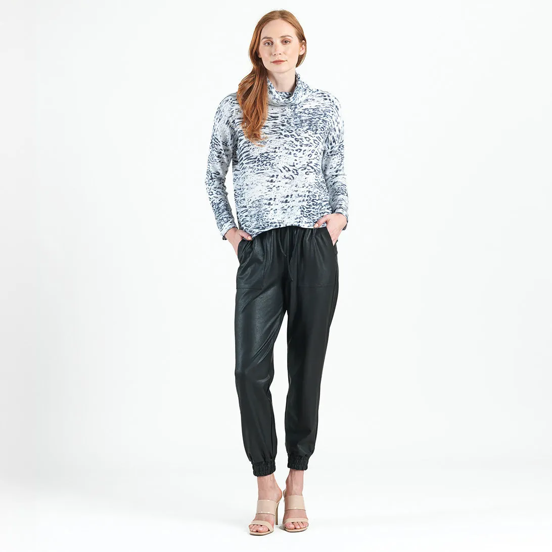 Cozy Shimmer Texture - Tipped Hem Sweater Top - Snow Leopard - Limited Sizes!