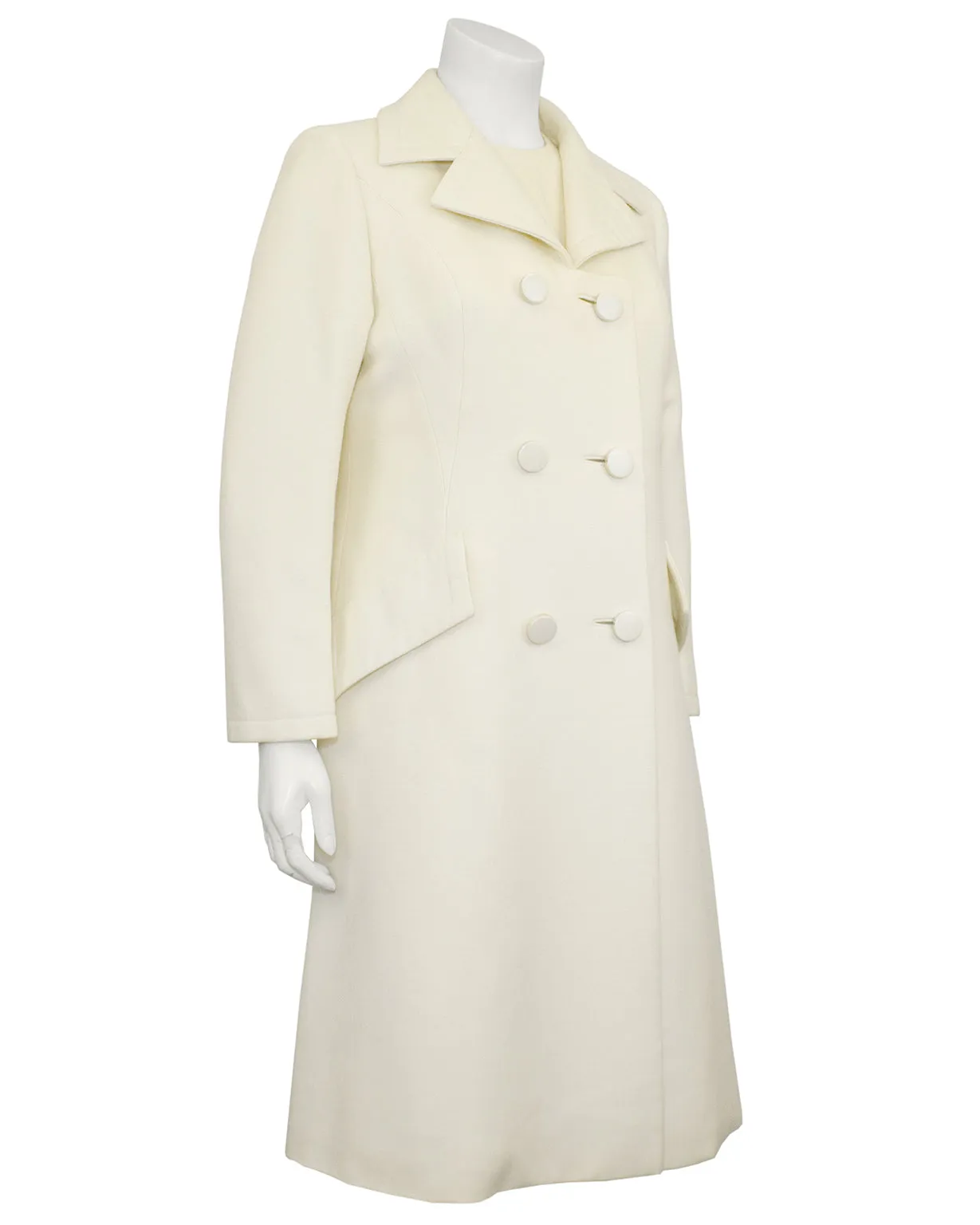 Cream Coat and Dress Ensemble