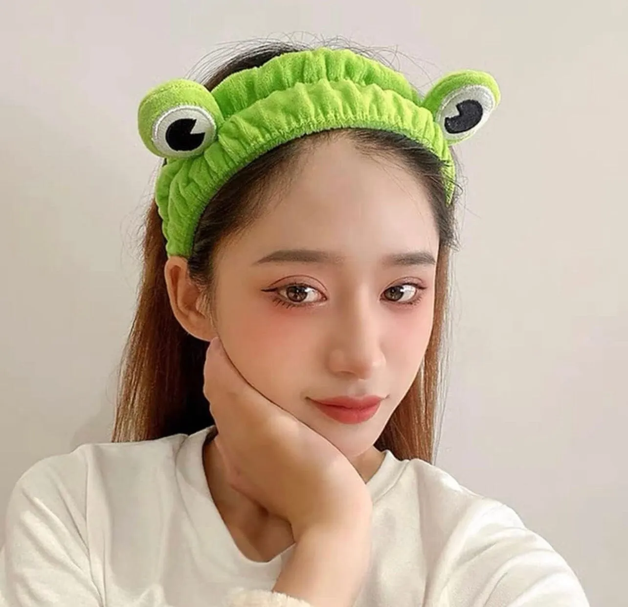 Cute Frog Spa Headband N Headwrap , Cute Creative Frog Eyes Hairband for Makeup Washing Face, Cartoon Animal Frog Headband for Women Girls