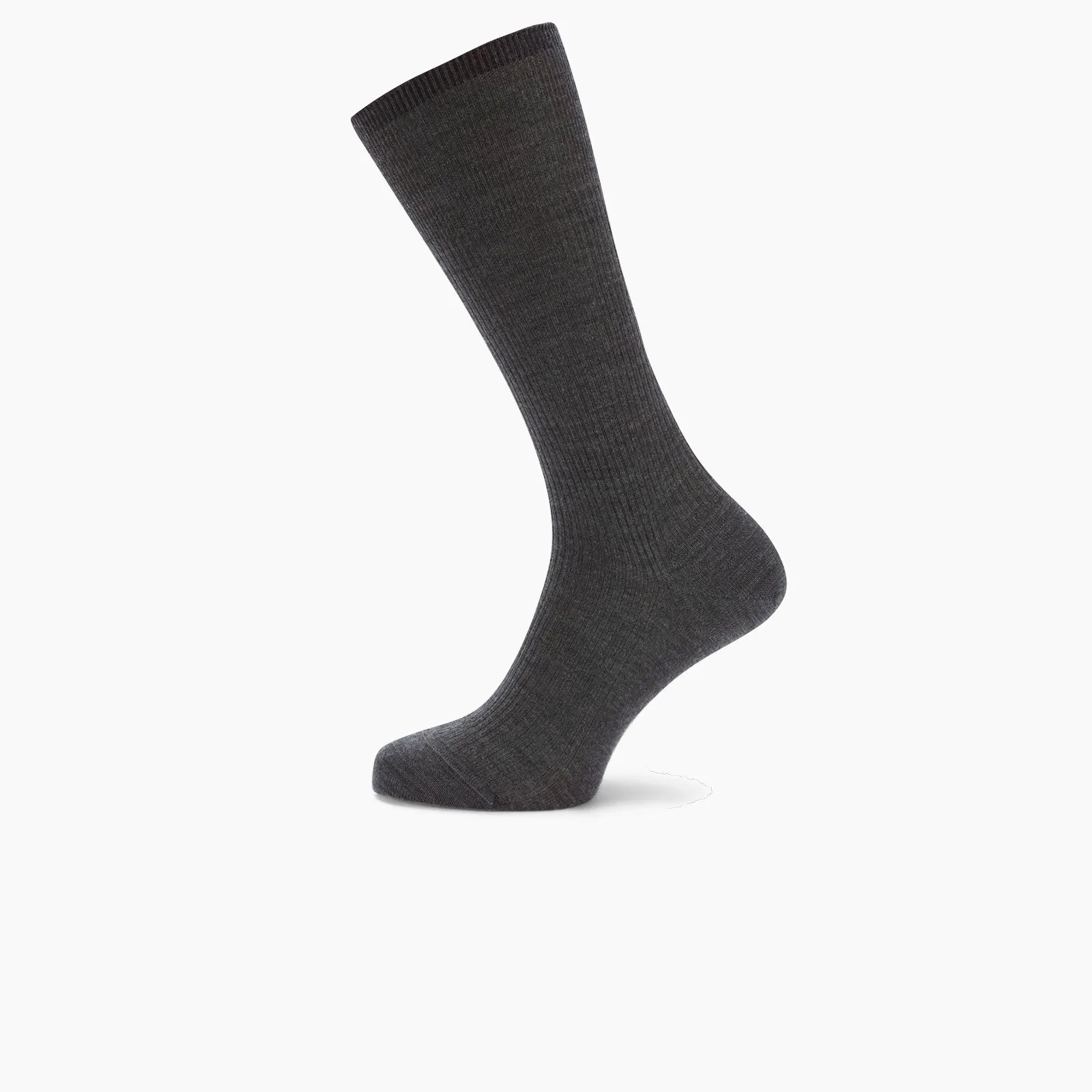 Dark Grey Mid-Length Merino Wool Socks