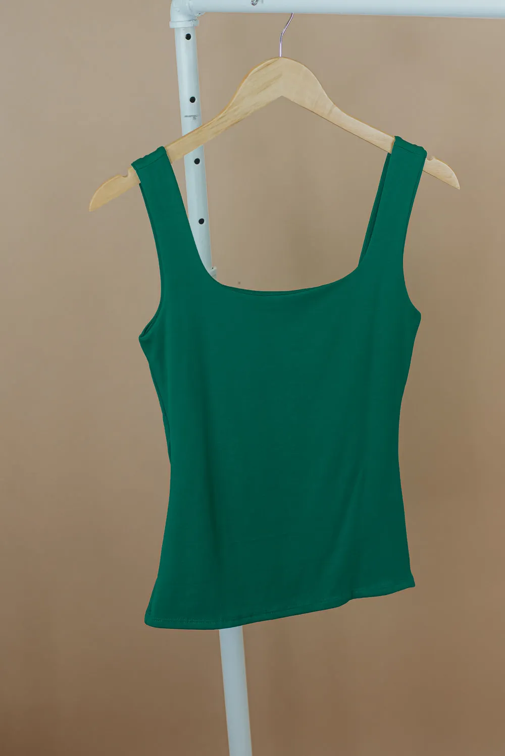 Double Layered Reg Length Tank, Kelly Green