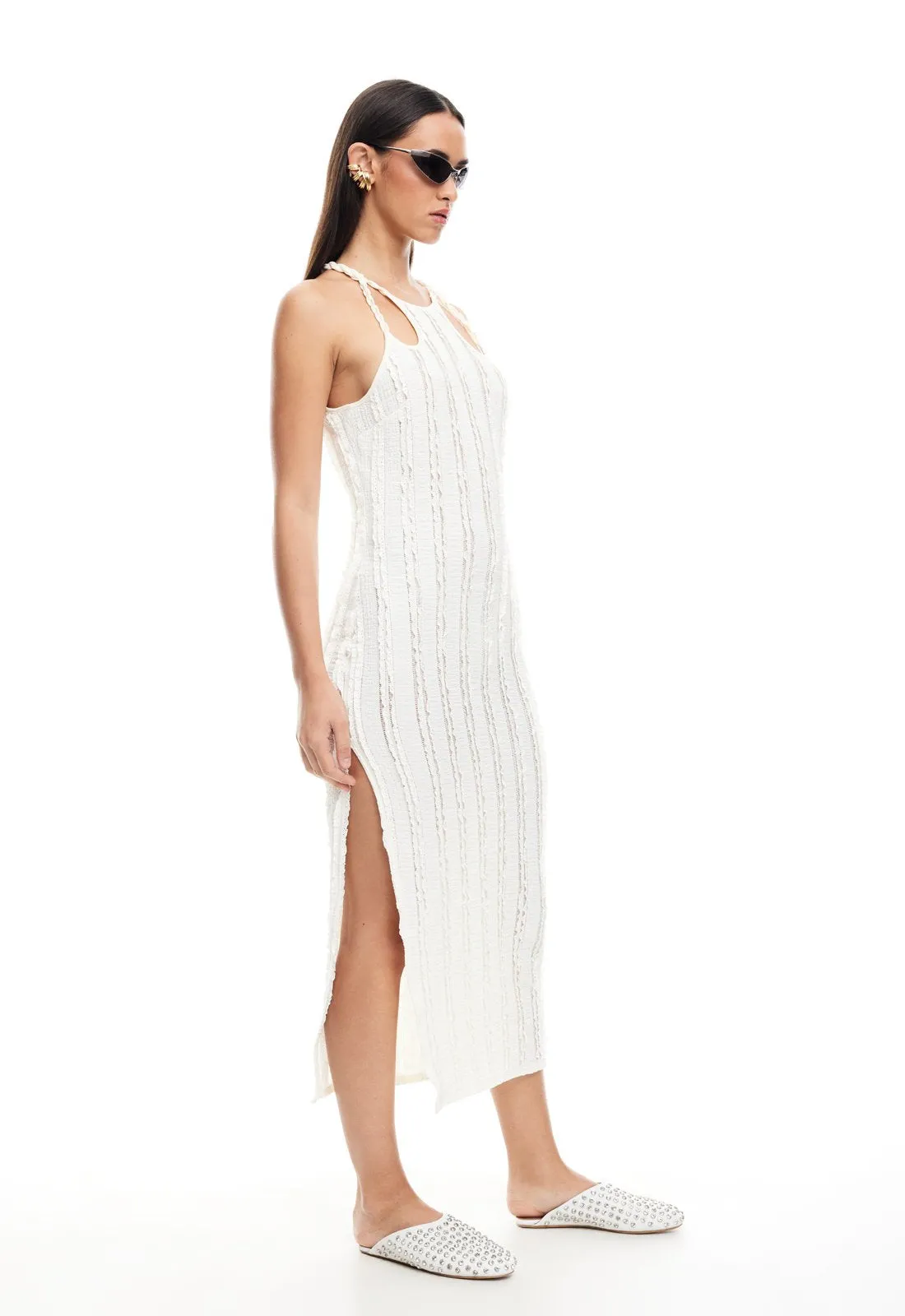 DOUBLE STRAP MIDI DRESS - IVORY