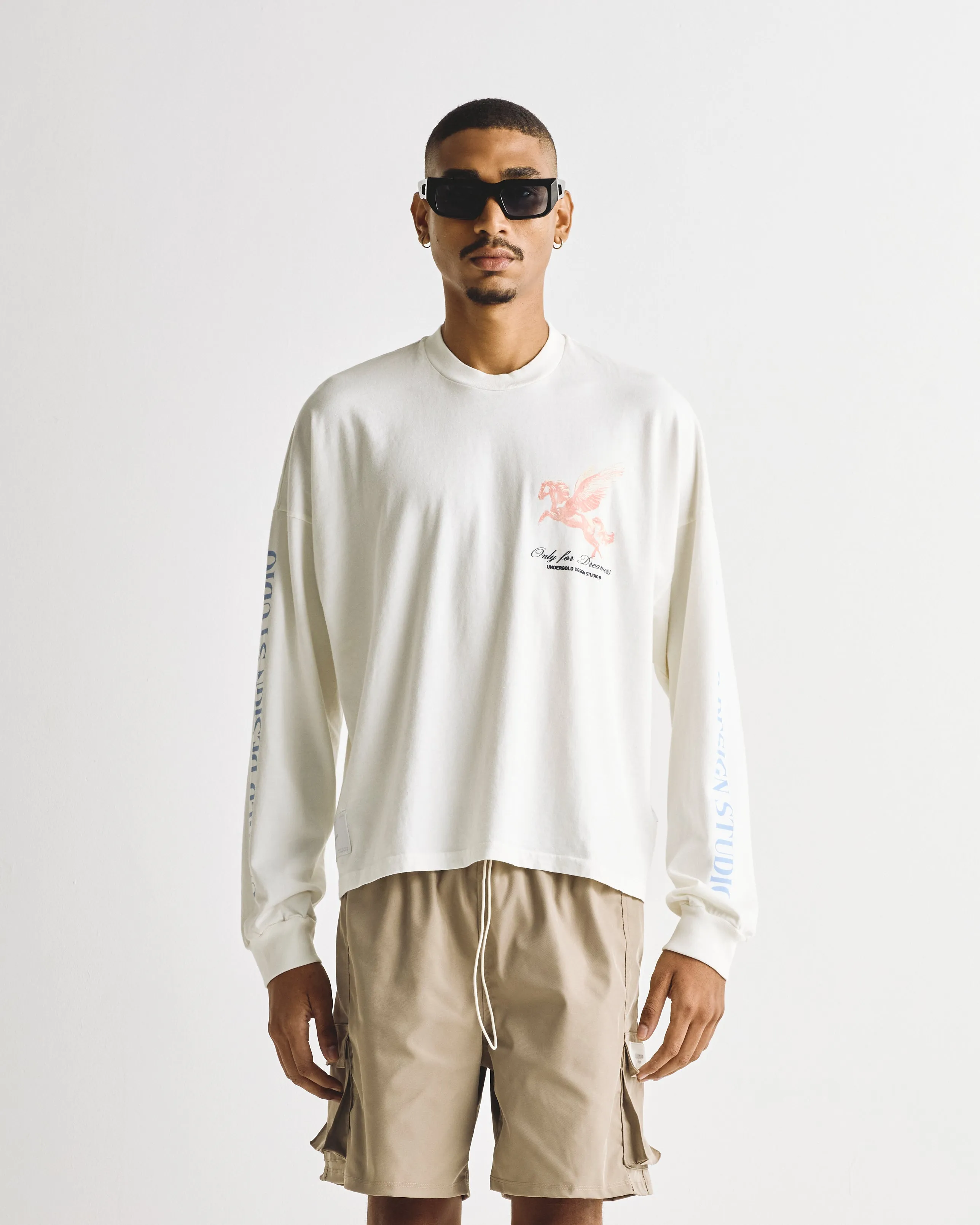 Dreamers Pegasus Long Sleeve Boxy T-shirt White