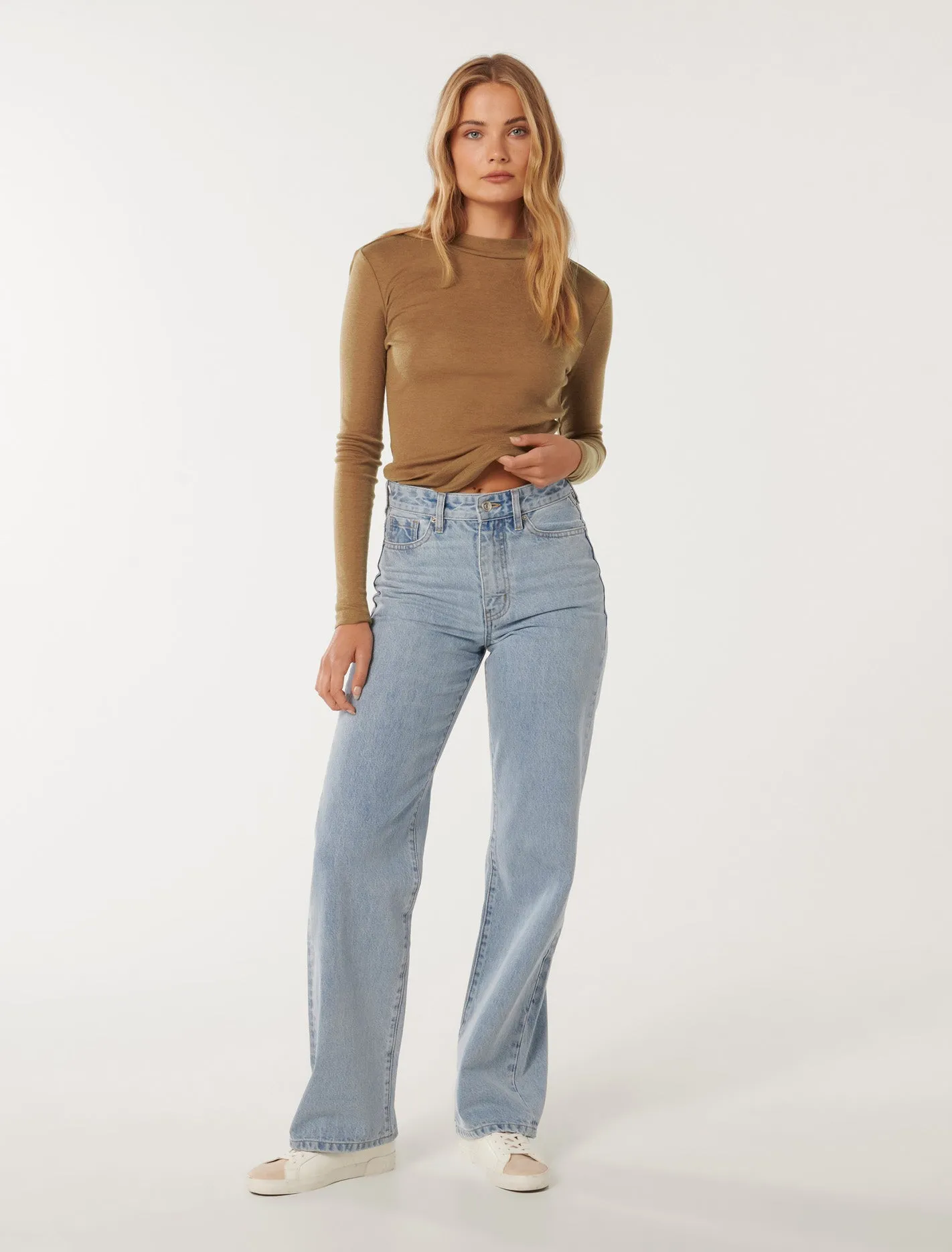 Eclair Wool Blend Stand Neck Top