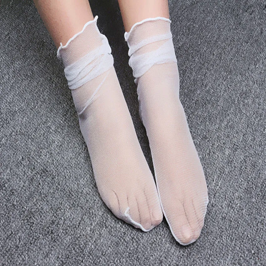 Elastic Thin Silk Transparent Mesh Socks