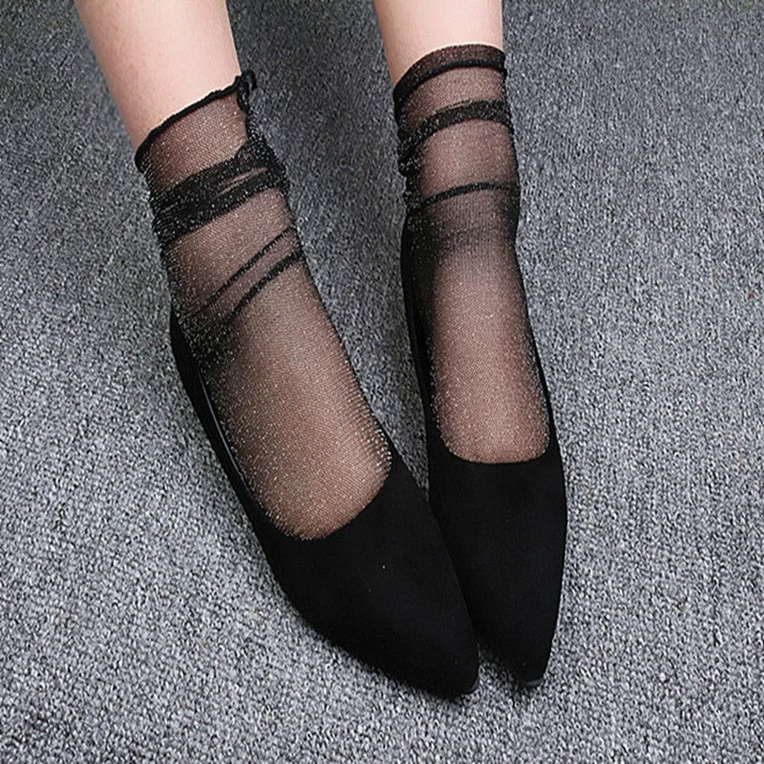 Elastic Thin Silk Transparent Mesh Socks