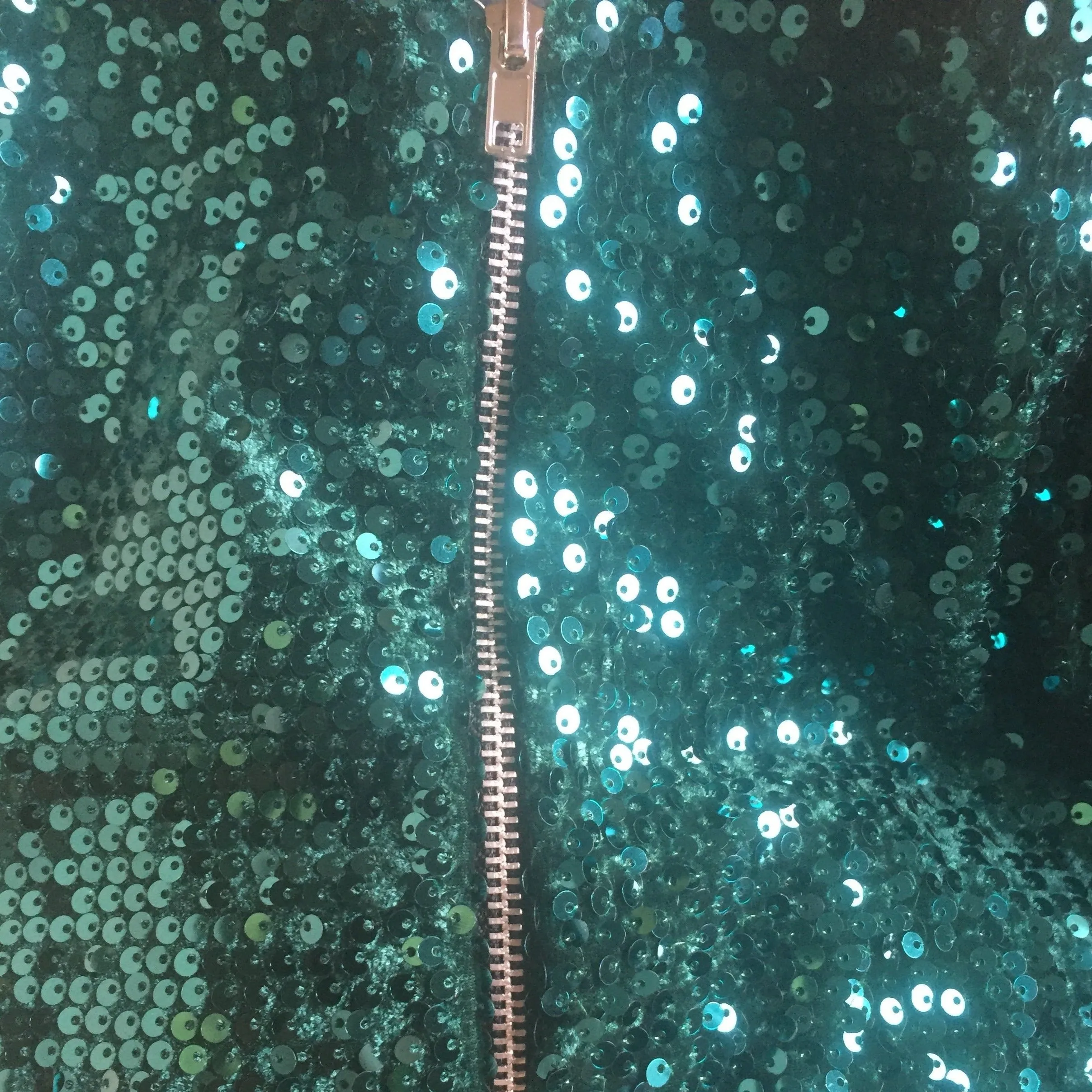 Emerald Green Velour Sequin Wiggle Dress