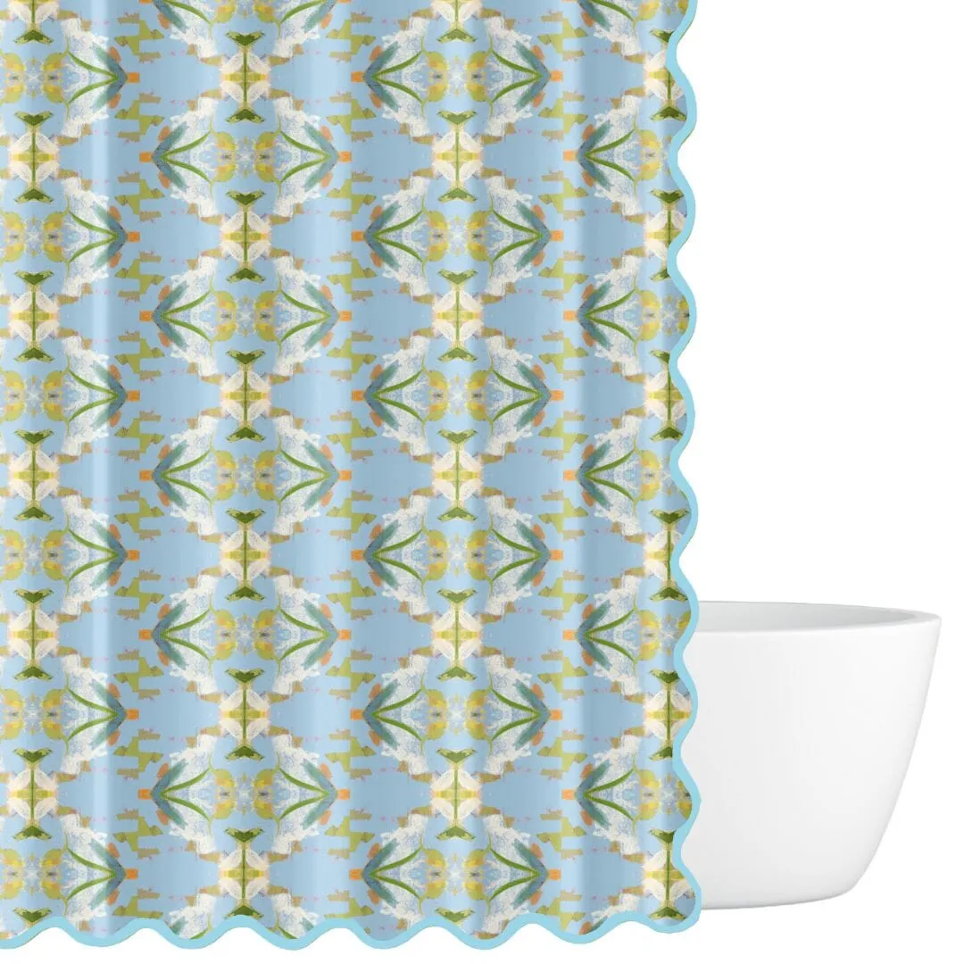 English Garden Blue Shower Curtain