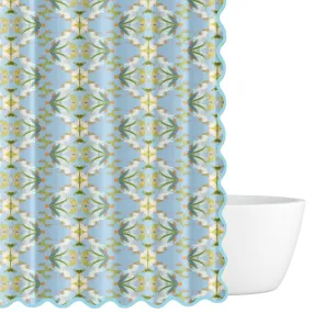 English Garden Blue Shower Curtain