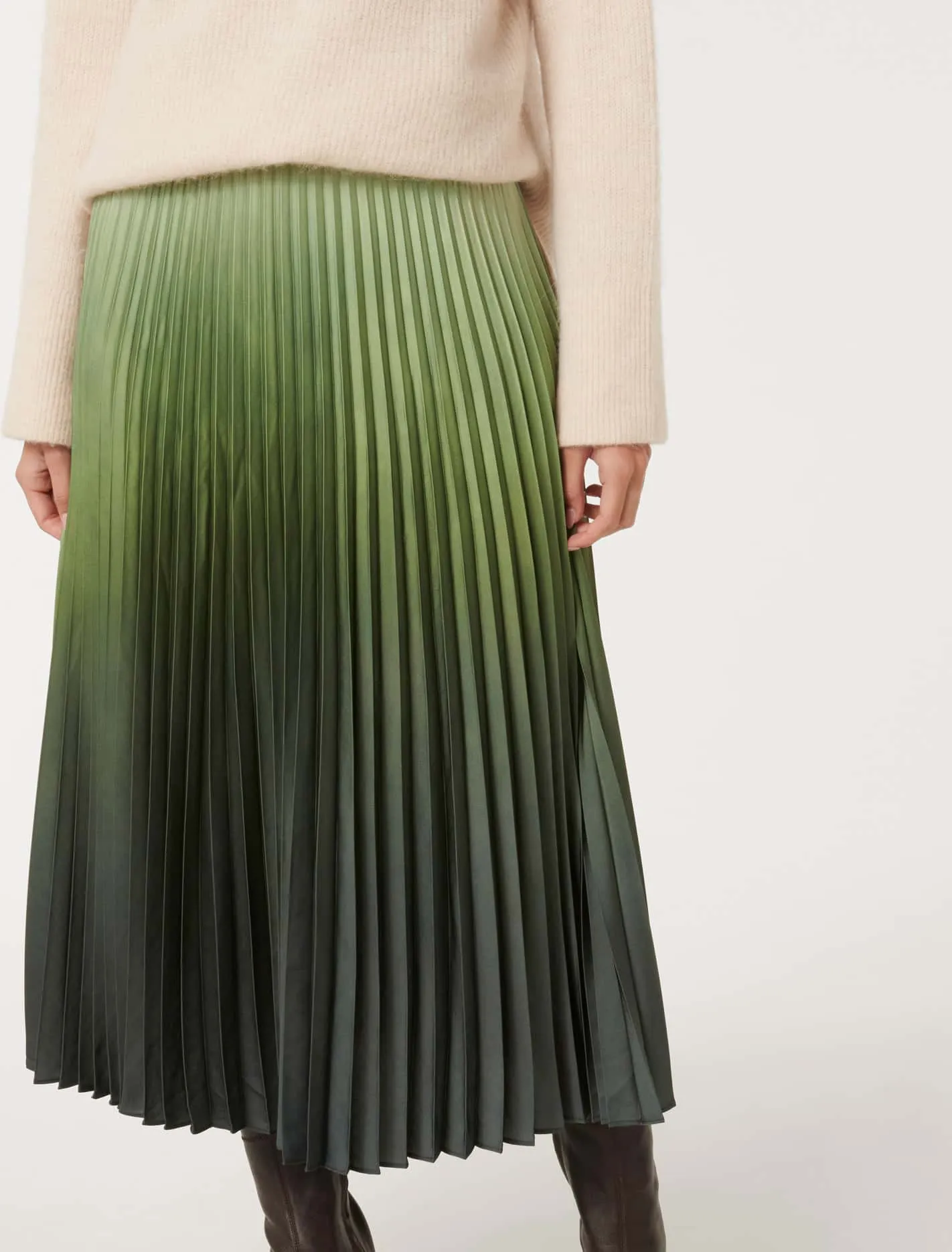 Evangeline Satin Pleated Maxi Skirt