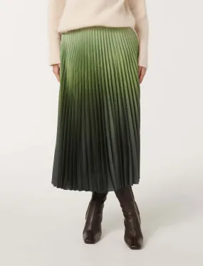 Evangeline Satin Pleated Maxi Skirt