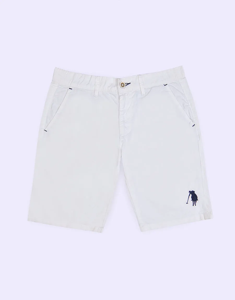 FDQ Men's P-Club Minor Fault Mackenzie Cotton Shorts - White