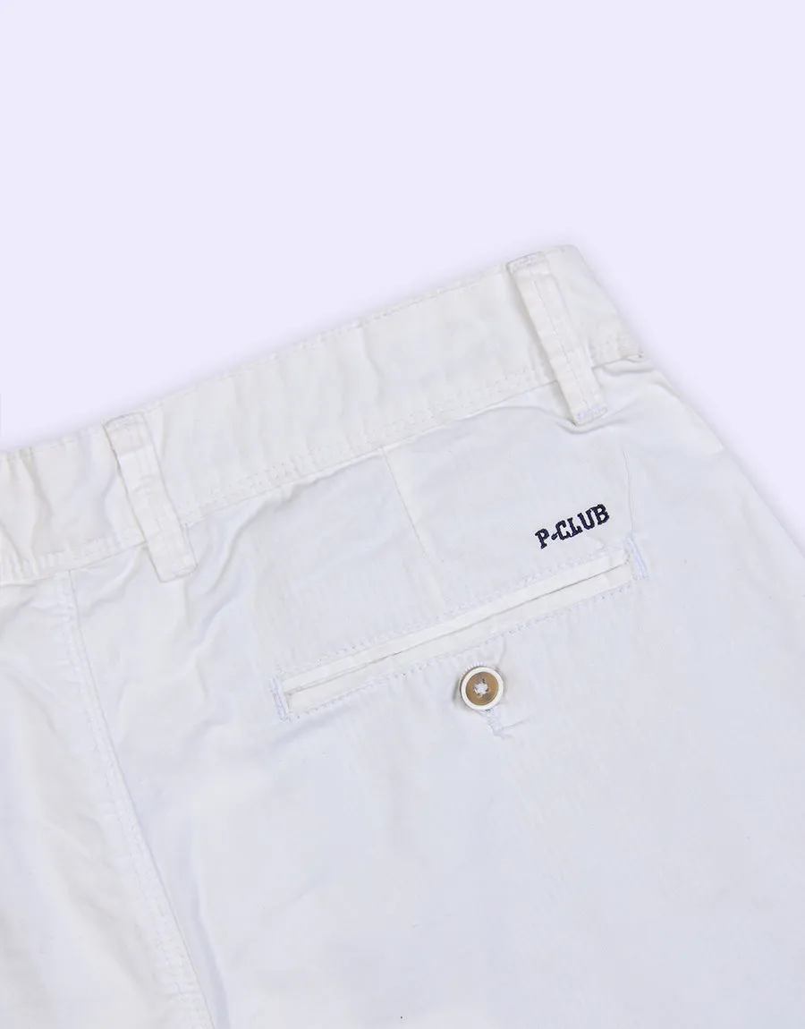 FDQ Men's P-Club Minor Fault Mackenzie Cotton Shorts - White