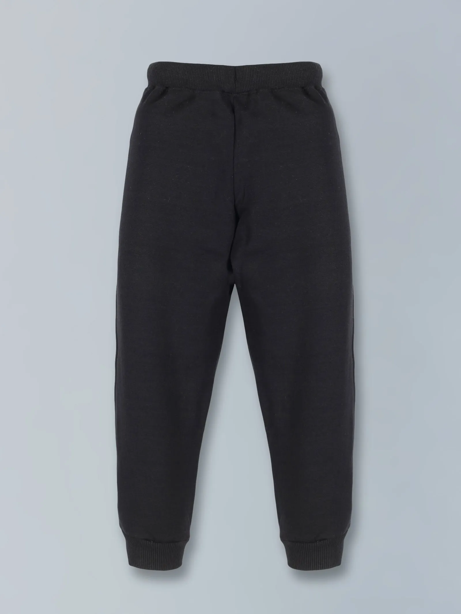 Fleece Solid Hooded Sweatshirt  & Track Pant Set