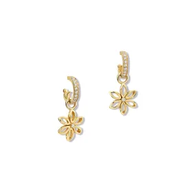 Fleur de Lys Earring Drops Yellow Gold - Diamond