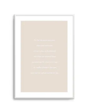 'For her, the Ocean' Poem Art Print