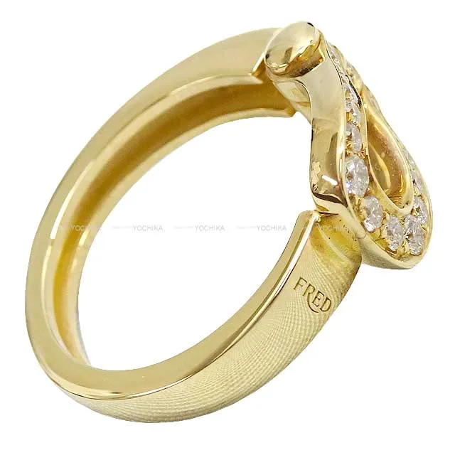 FRED ring Force10 MM #46 K18YG/Diamond 0.2ct Gold HW 4B0378[EXCELLENT][Authentic]