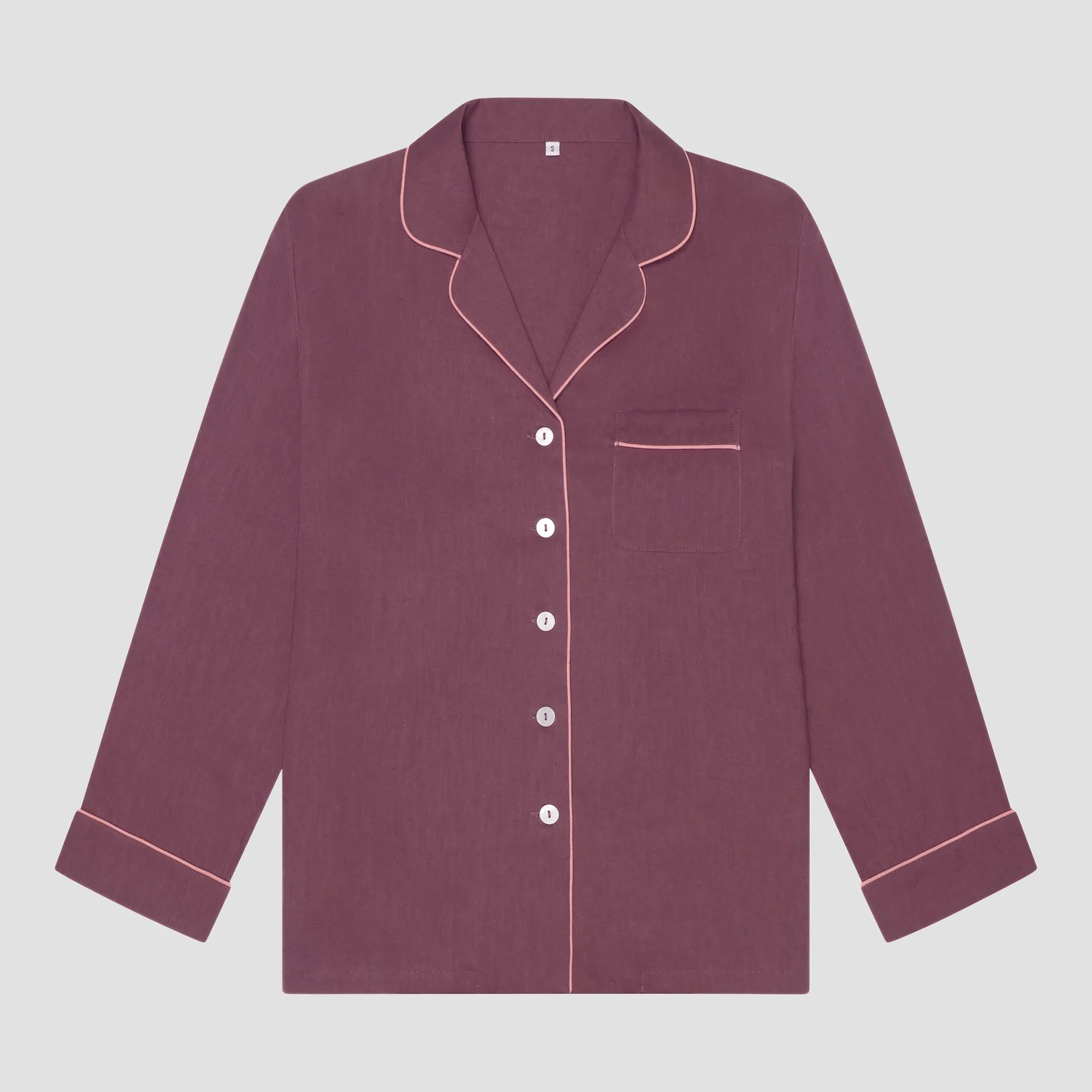 Fresh Fig Linen Pyjama Shirt