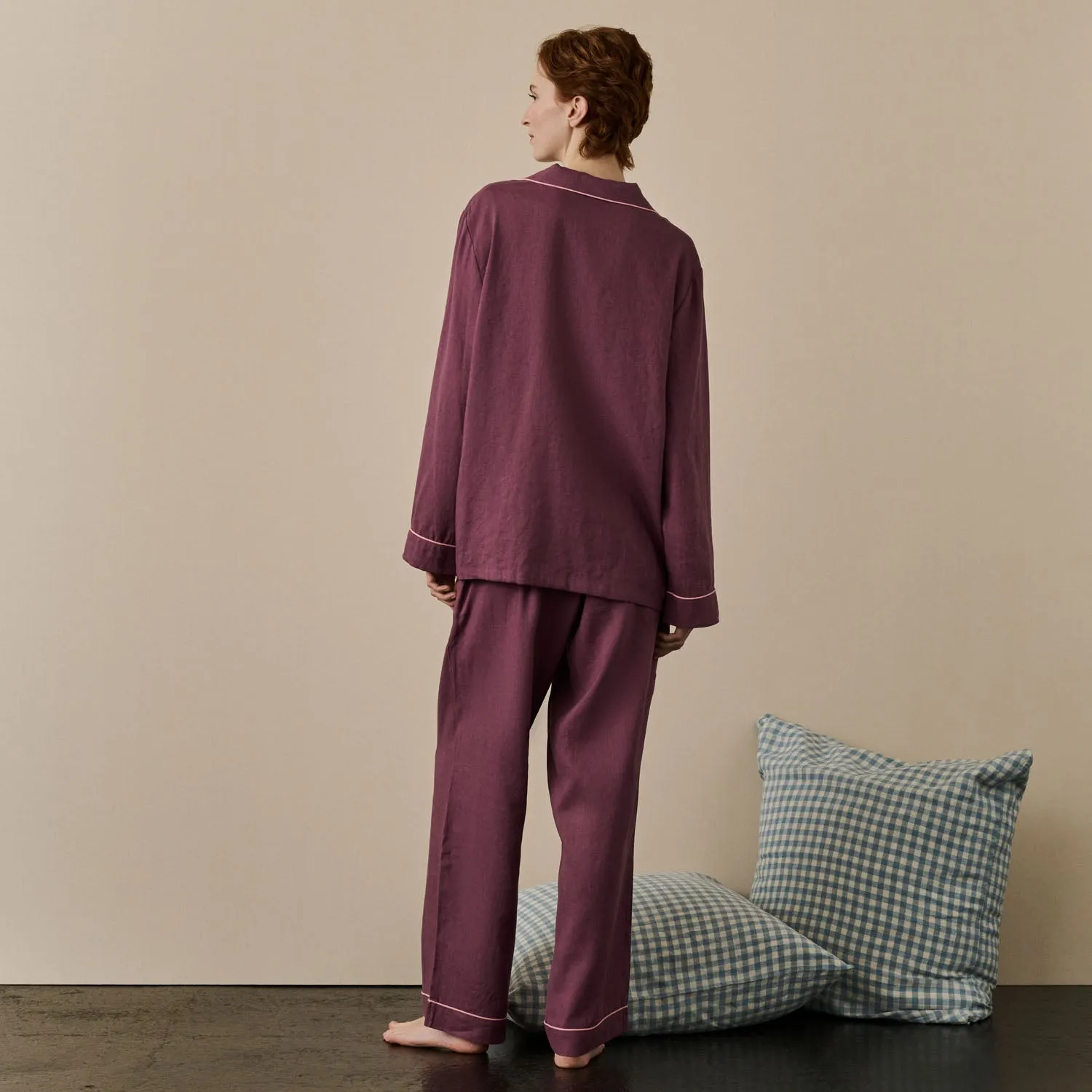 Fresh Fig Linen Pyjama Trouser Set