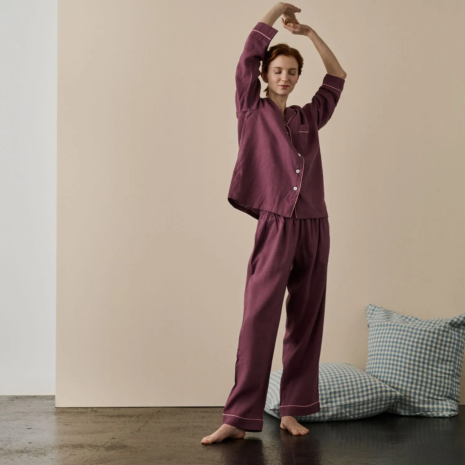 Fresh Fig Linen Pyjama Trousers