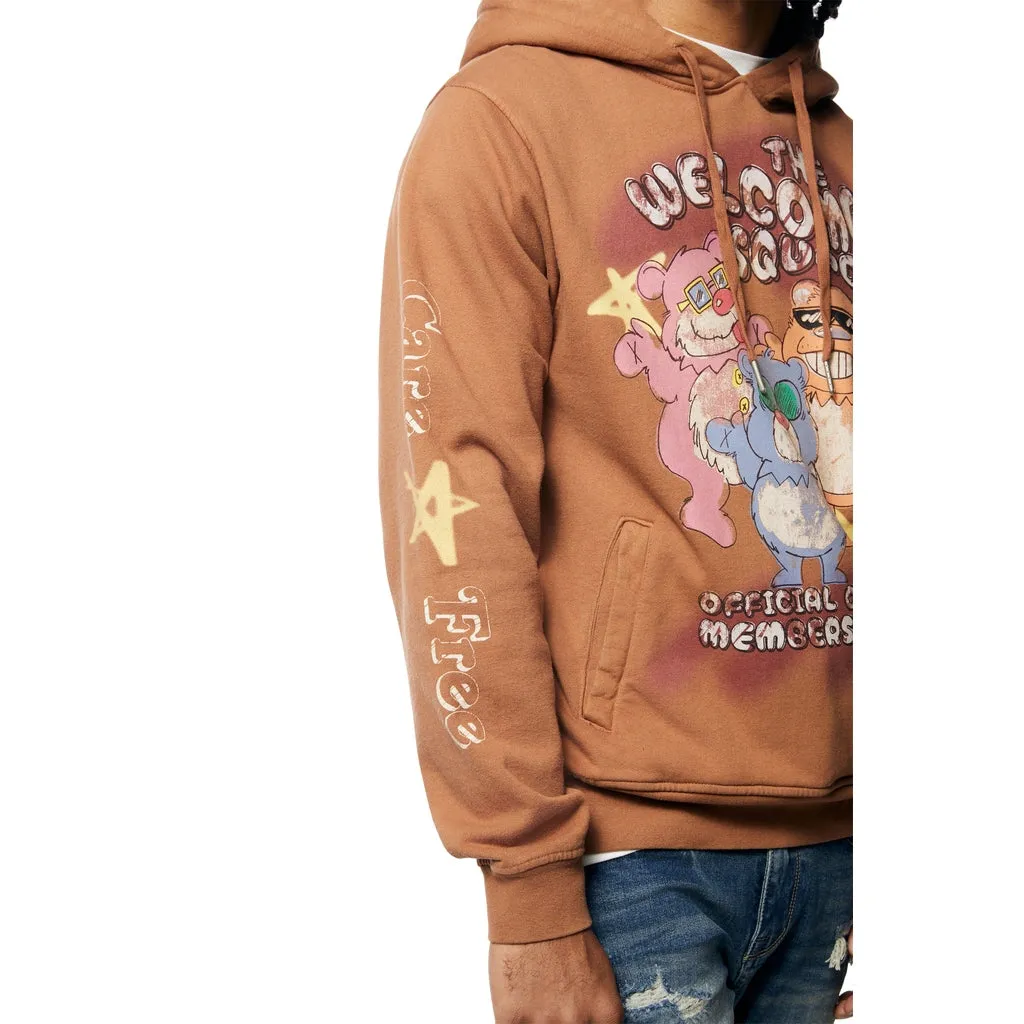 Fun French Terry Pullover Hoodie - Brown