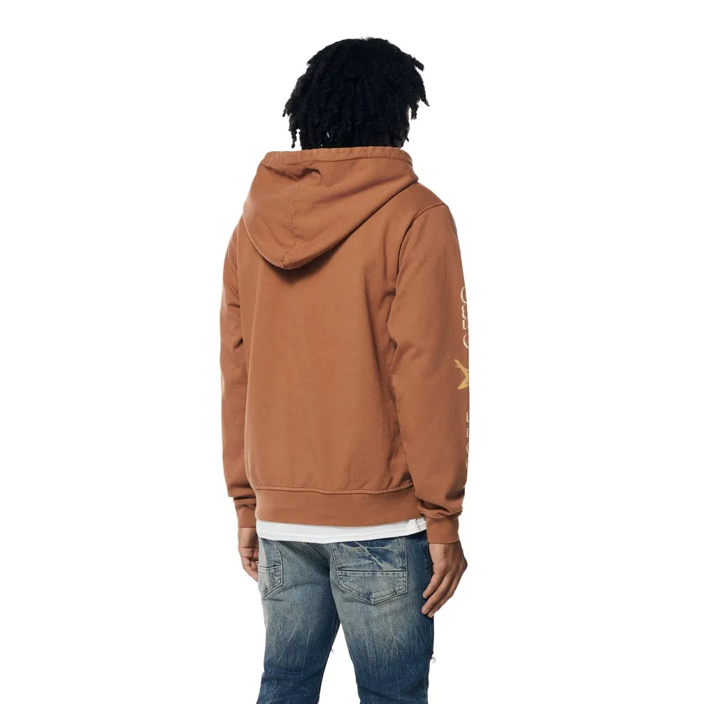 Fun French Terry Pullover Hoodie - Brown