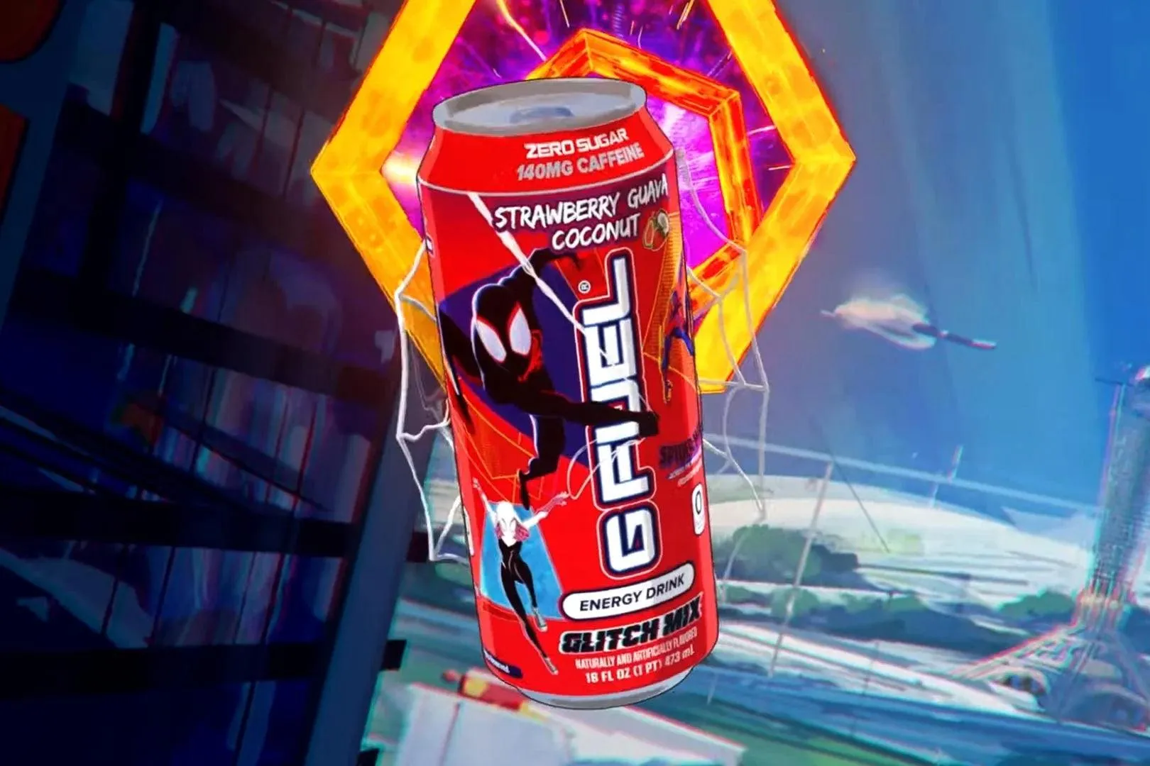 G Fuel Spider-Verse Glitch Mix Red Strawberry Guava Coconut Energy