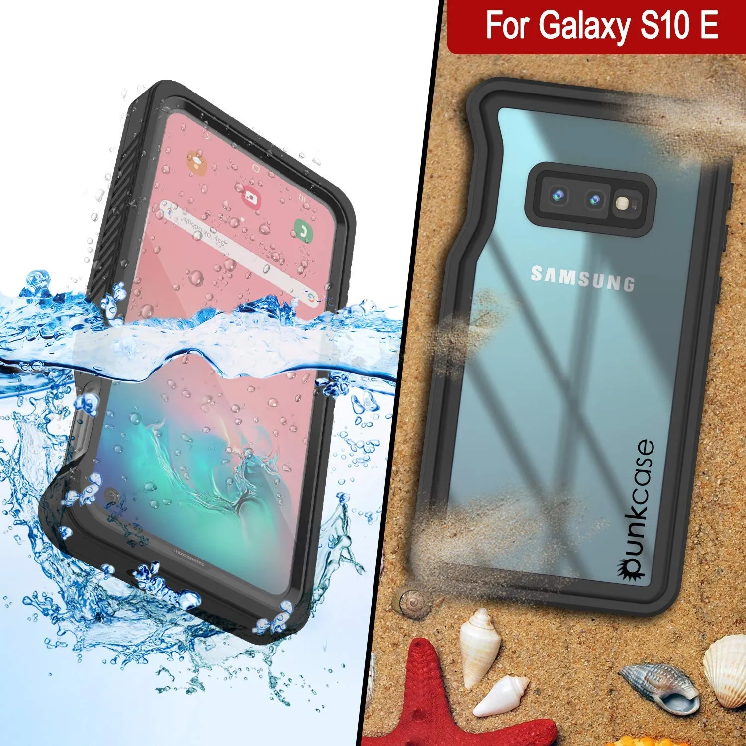 Galaxy S10e Water/Shockproof With Screen Protector Case [Black]