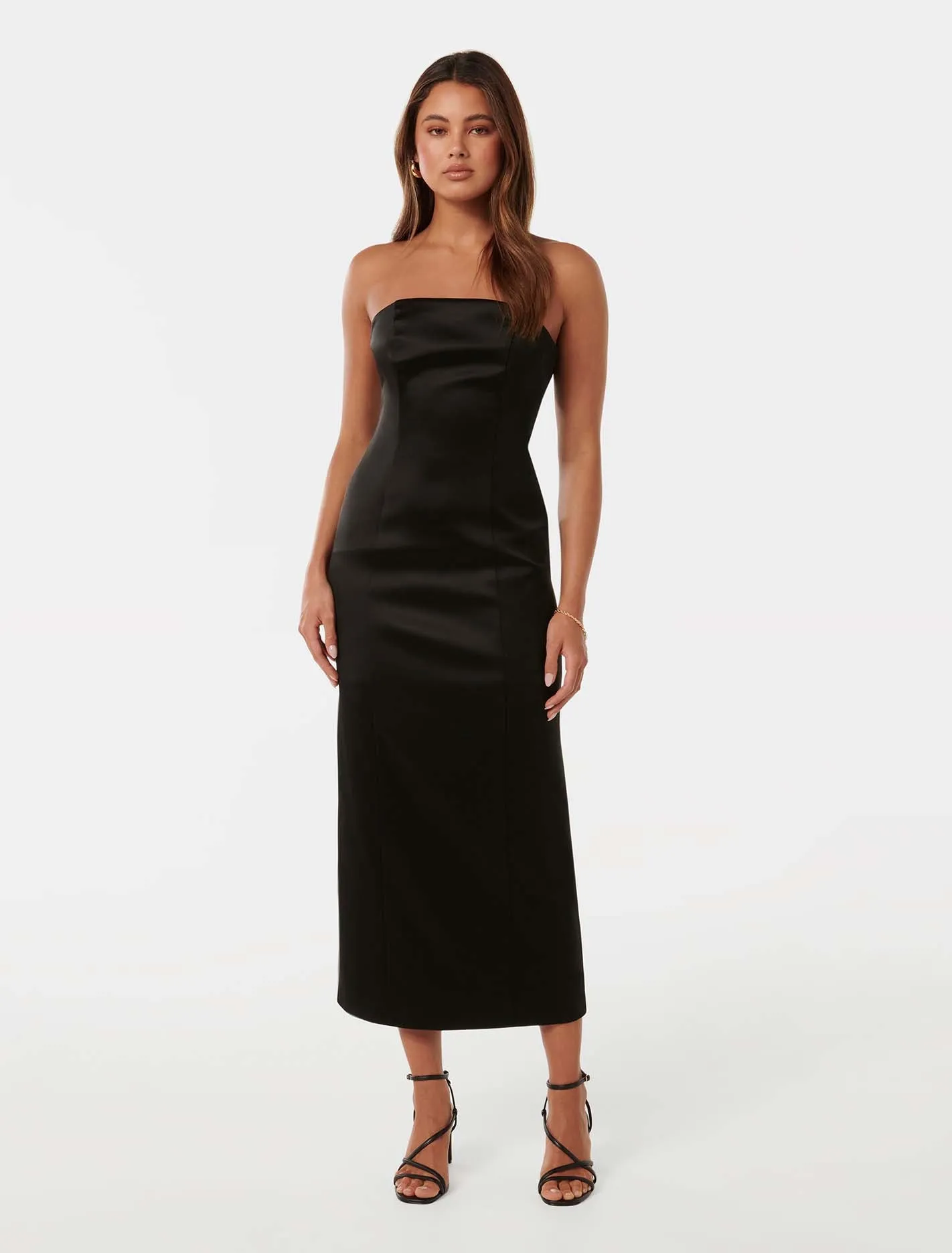 Gina Tie Up Strapless Dress