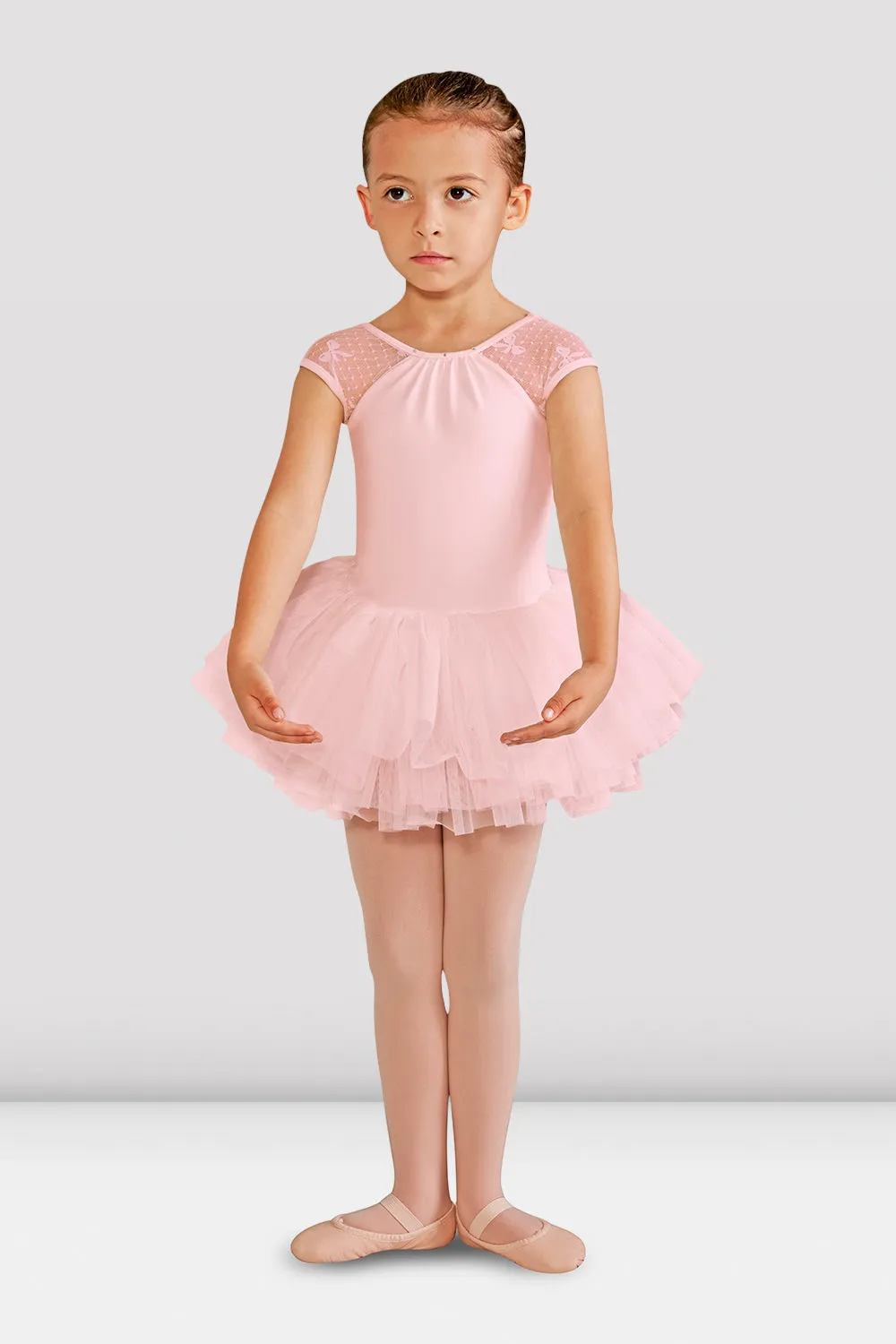 Girls Elenore Bow Mesh Tutu Leotard