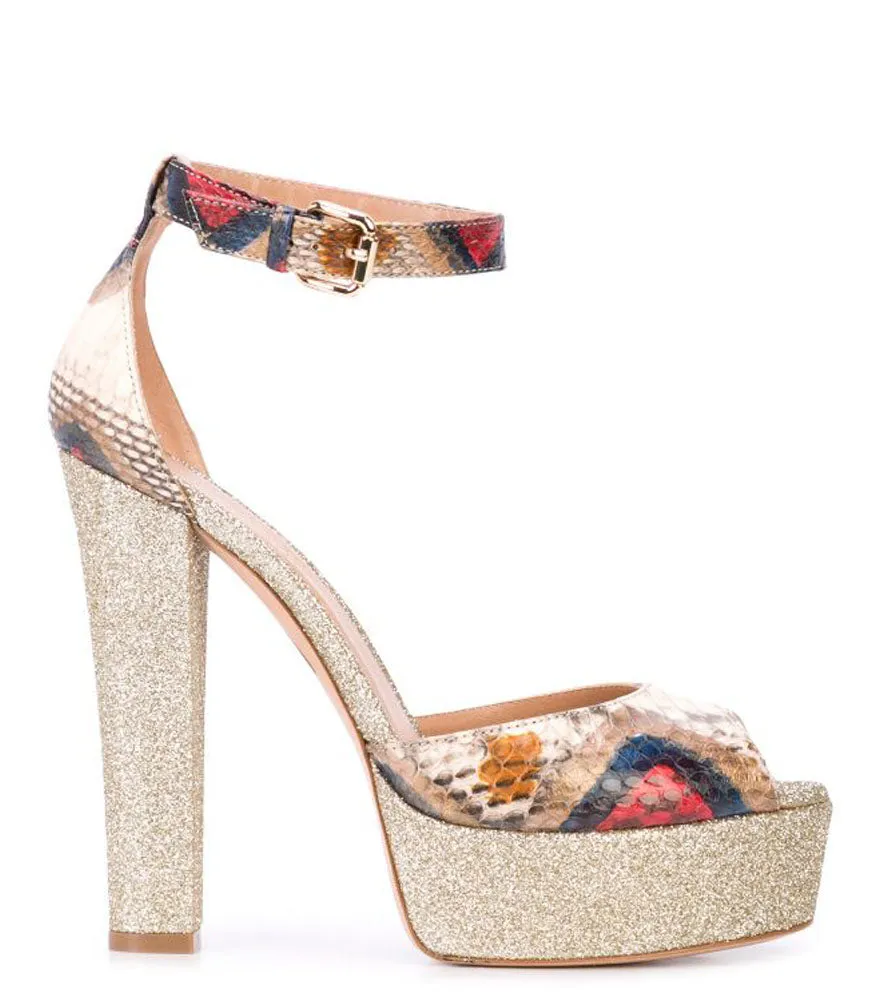 Gold Venezia Platform Heel