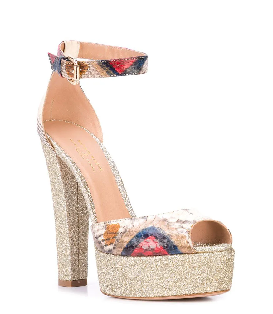 Gold Venezia Platform Heel