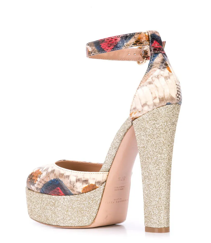 Gold Venezia Platform Heel