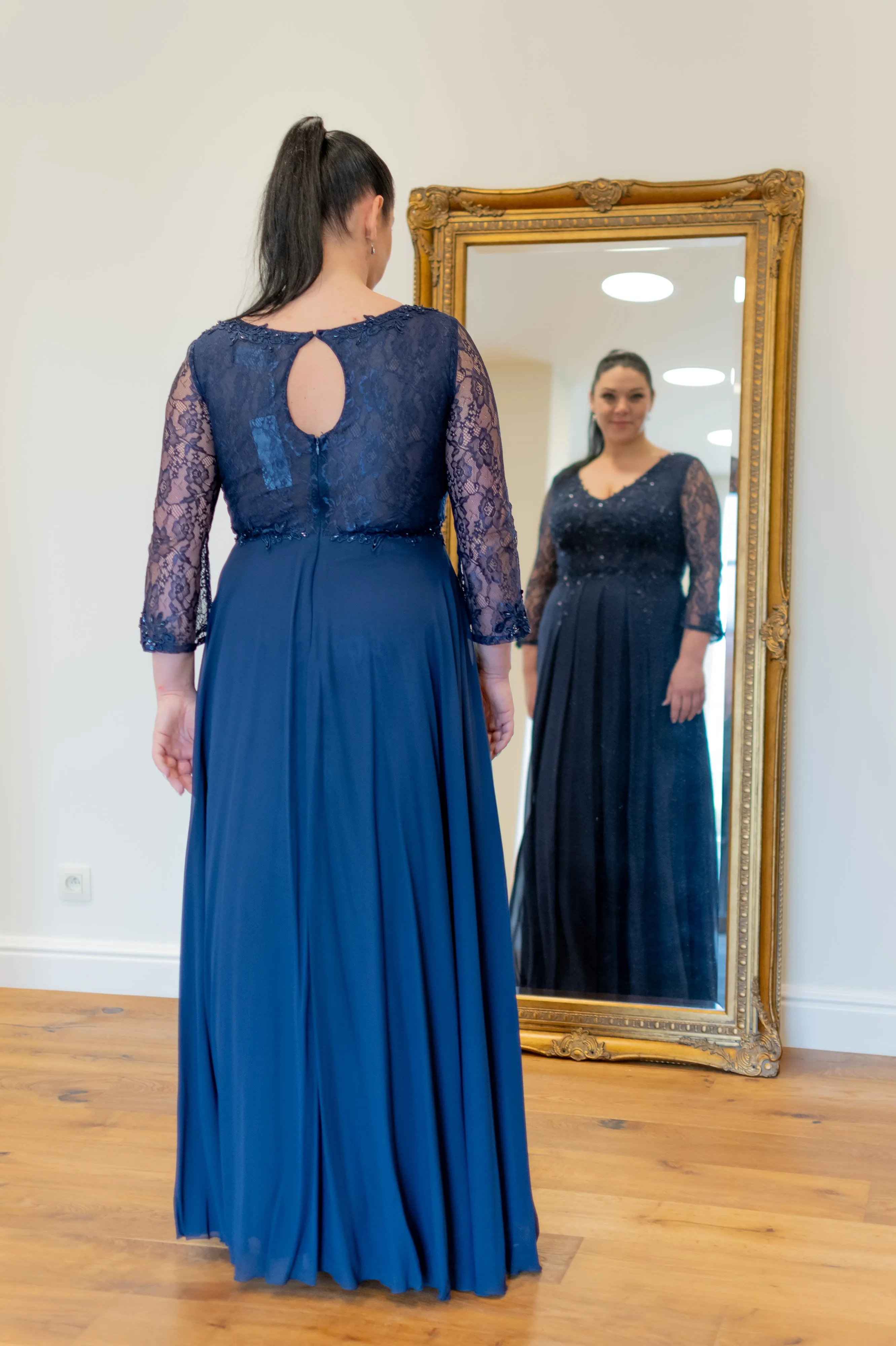 Graceful Dress Queen Size - Navy