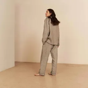 Grey Linen Pyjama Trousers