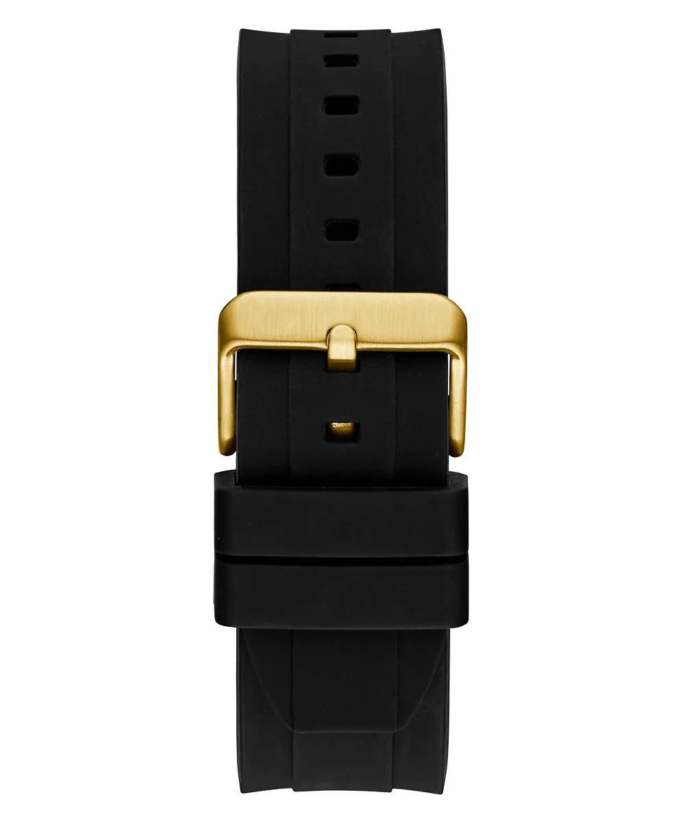 GUESS Mens Black Gold Tone Multi-function Watch