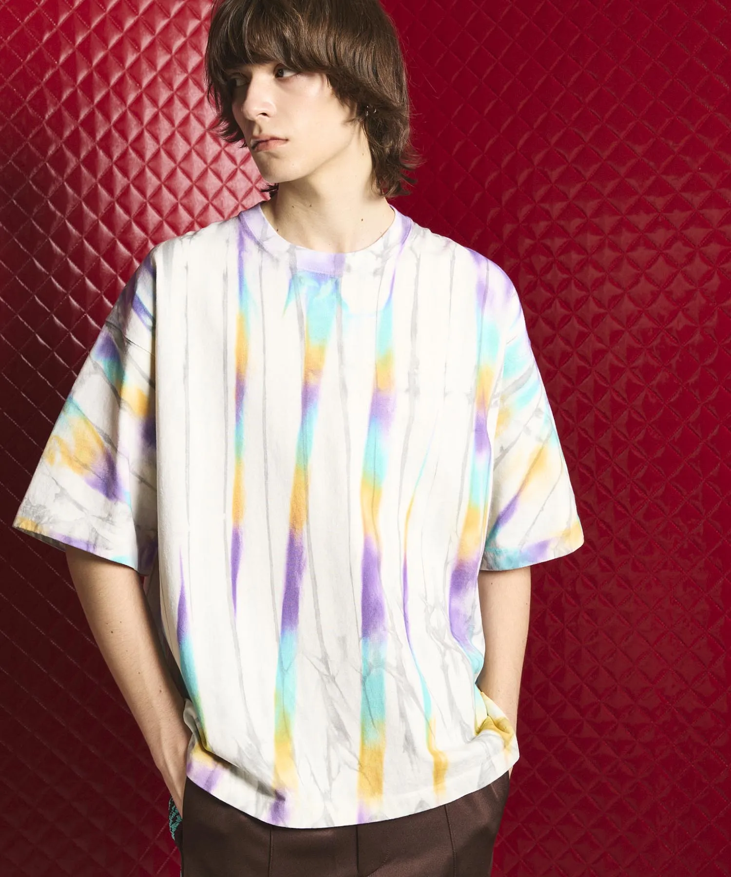 Hand Tie-Dye Prime-Over Crew Neck T-Shirt