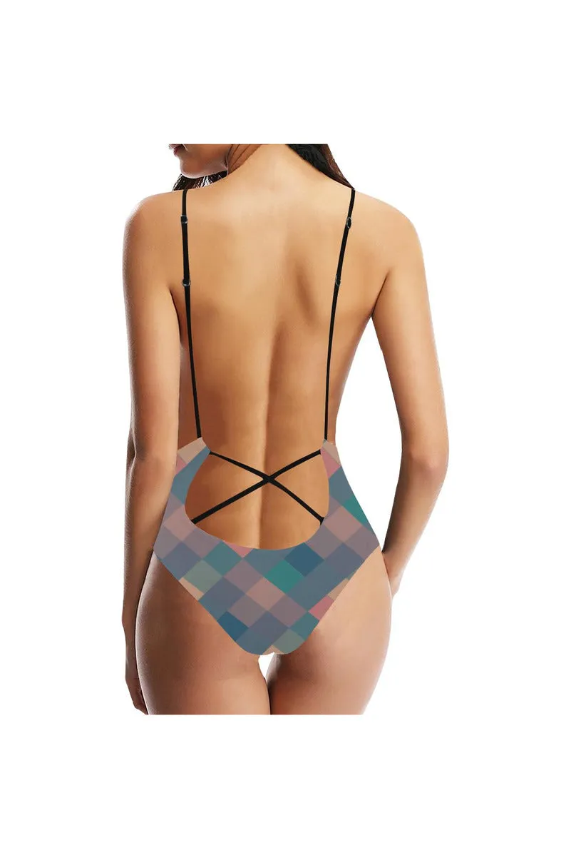 Harlequin Happyness Sexy Lacing Backless One-Piece Swimsuit