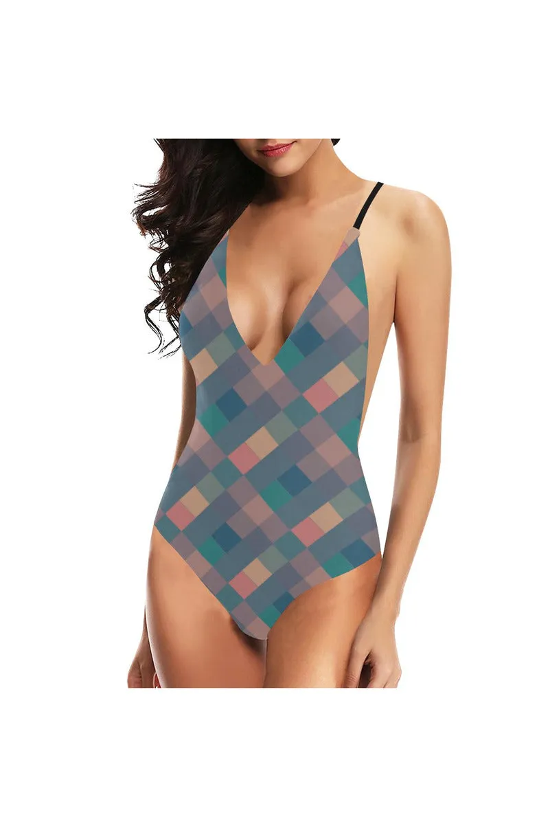 Harlequin Happyness Sexy Lacing Backless One-Piece Swimsuit