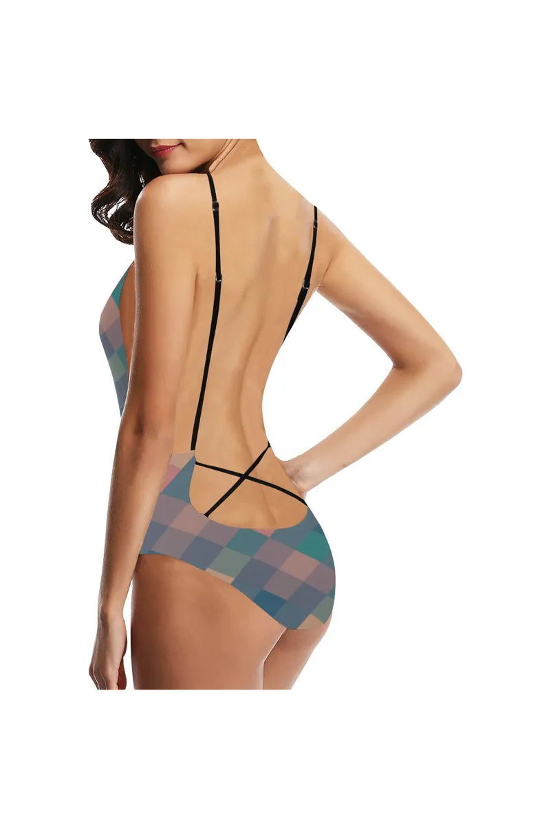 Harlequin Happyness Sexy Lacing Backless One-Piece Swimsuit